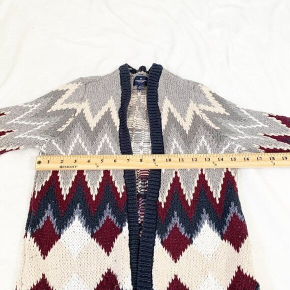 American Eagle thick heavy knit long lines tunic duster long sleeve open sweater - Picture 6 of 7